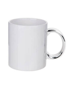 Tasse 330ml, Mit silbernem Griff, für die Sublimation