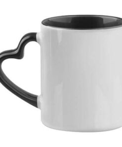 Tasse Funny, mit schwarzer Innenseite, Herzgriff, A+, für die Sublimation