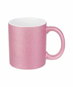Tasse, mit Brokat, Rosa, für die Sublimation