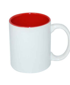Tasse 330ml, A+, rote Innenseite, für die Sublimation