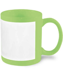 Tasse 330ml, A+, Grün, mit weißem bedruckbaren Fenster, für die Sublimation