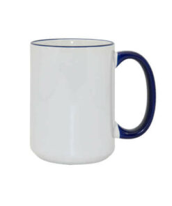 Tasse 450ml MAX, A+, dunkelblauer Griff und Rand, für die Sublimation