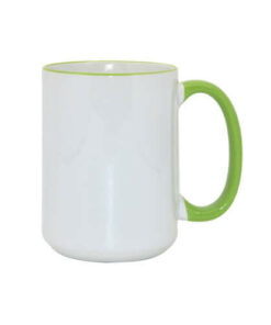 Tasse 450ml MAX, A+, hellgrüner Griff und Rand, für die Sublimation