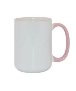 Tasse 450ml MAX, A+, rosa Griff und Rand, für die Sublimation