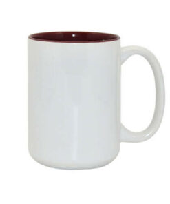 Tasse 450ml, A+, bordeauxfarbene Innenseite, für die Sublimation