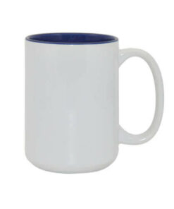 Tasse 450ml, A+, dunkelblaue Innenseite, für die Sublimation