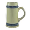 Bierkrug 650ml, Grau, A+, Premium mit blauem Ornament,  für die Sublimation