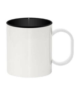 Tasse 330ml, Kunststoff, schwarze Innenseite, für die Sublimation