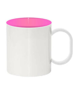 Tasse 330ml, Kunststoff, rosa Innenseite, für die Sublimation