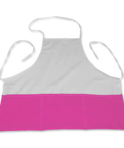 Küchenschürze, Weiß / Rosa, für den Sublimationsdruck
