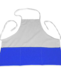 Küchenschürze, Weiß / Blau, für den Sublimationsdruck