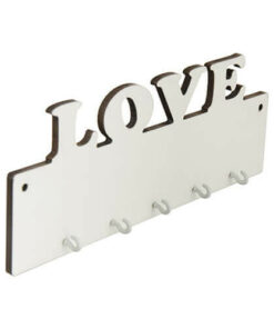 Foto-Rahmen "LOVE", mit 5 Schlüsselhaken, MDF, für den Sublimationsdruck.