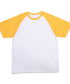 T-Shirt, Herren, JS-Apparel, Weiß mit gelben Ärmeln, für den Sublimationsdruck