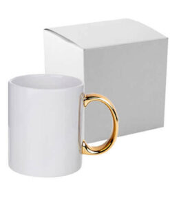 Tasse 330ml, Mit goldenem Griff, mit einzelner Box für die Sublimation
