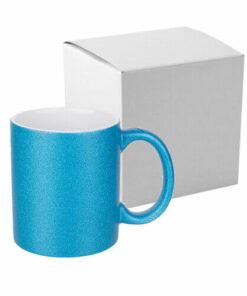 Tasse, mit Brokat, Blau, mit einzelner Box für die Sublimation