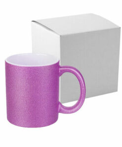 Tasse, mit Brokat, Violett, mit einzelner Box für die Sublimation