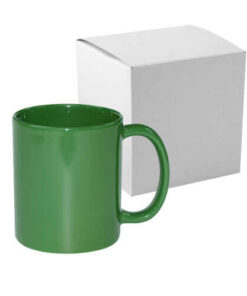 Tasse "FULL COLOR", Grün, Glänzend, mit Box, für die Sublimation