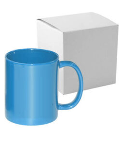 Tasse "FULL COLOR", Hellblau, Glänzend, mit Box, für die Sublimation
