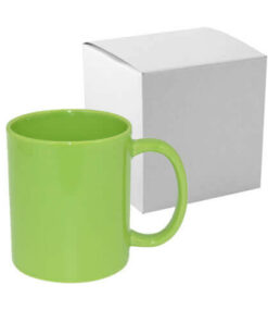 Tasse "FULL COLOR", Hellgrün, Glänzend, mit Box, für die Sublimation