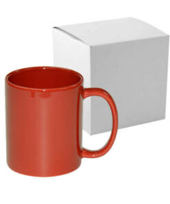 Tasse "FULL COLOR", Rot, Glänzend, mit Box, für die Sublimation