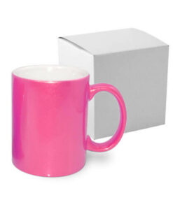 Tasse 330ml, Dunkelrosa, Alu-Effekt, mit Box, für die Sublimation