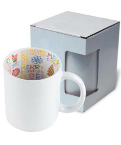 Tasse 330ml, Mit Innenseite "Merry Christmas", mit Box, für die Sublimation