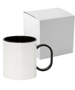 Tasse 330ml, FUNNY, Kunststoff, Schwarz, mit Box, für die Sublimation