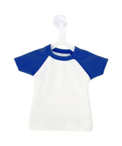 Mini-T-Shirt, Aufhänger mit Saugnapf, Blau, für den Sublimationsdruck