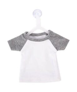 Mini-T-Shirt, Aufhänger mit Saugnapf, Grau, für den Sublimationsdruck