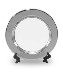 Teller 15 cm, Rund, Metall, mit Standfuß, für den Sublimationsdruck
