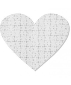 Puzzle, Herz, Polyesterbeschichteter Karton, 19,5 x 19,5 cm, 75 Elemente, für den Sublimationsdruck