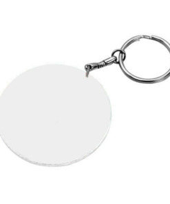 Schlüsselanhänger, Rund, 47 mm, Kunststoff, Weiß, für den Sublimationsdruck