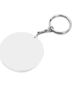 Schlüsselanhänger, Rund, 60 mm, Kunststoff, Weiß, für den Sublimationsdruck