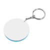 Schlüsselanhänger, Rund, 60 mm, Kunststoff, Weiß mit blauem Rand, für den Sublimationsdruck