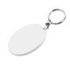 Schlüsselanhänger, Oval, 66 x 48 mm, Kunststoff, Weiß, für den Sublimationsdruck