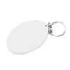 Schlüsselanhänger, Oval, 80 x 55 mm, Kunststoff, Weiß, für den Sublimationsdruck