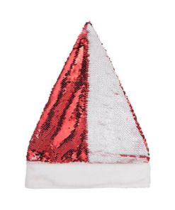 Nikolausmütze mit zweifarbigen Pailletten, Rot, für die Sublimation