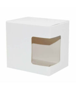 Schachtel mit Fenster, Pappe/Polyester, für Tassen (330ml), für den Sublimationsdruck