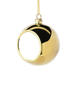 Christbaumkugel, Kunststoff, Ø 6 cm, Gold, für den Sublimationsdruck