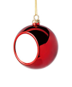 Christbaumkugel, Kunststoff, Ø 8 cm, Rot, für den Sublimationsdruck